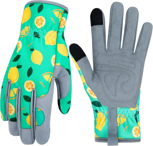 Vista 50 de Guantes de Jardinería de Cuero MERTURN para Mujeres, Guantes de Jardín a Prueba de Espinas, Guantes de Trabajo Compatibles con Pantalla Táctil