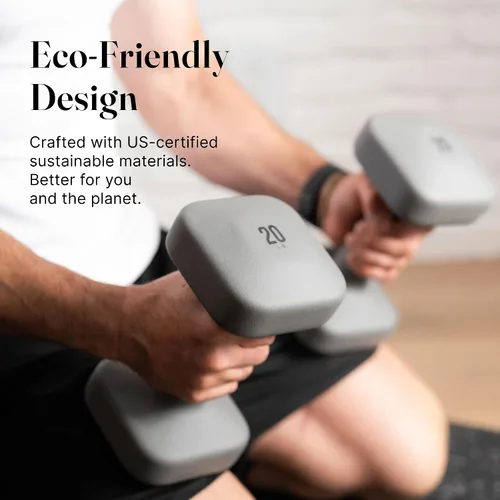 Vista 75 de WeGym SafeGrip - Mancuernas cuadradas con asas antideslizantes, pesas libres estéticas para entrenamientos en casa, diseño estable que evita rodar