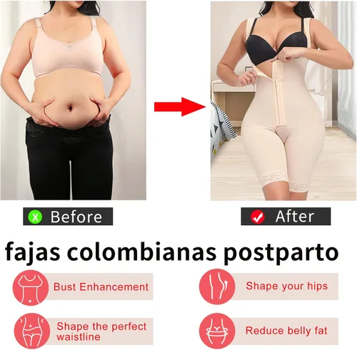 Vista 5 de rramorra Fajas Colombianas Reductoras y Moldeadoras Prendas de Compresión Postoperatoria para Mujer