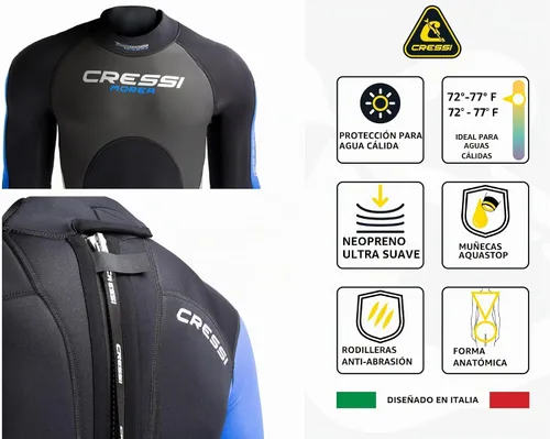 Vista 3 de Cressi Morea Trajes de neopreno de una pieza de 3 mm para hombre