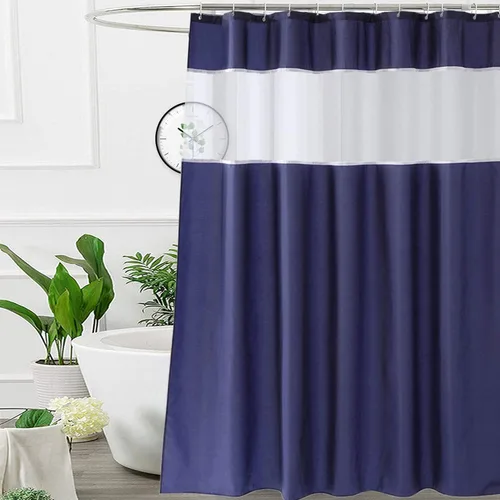 Vista 26 de UFRIDAY - Cortina de ducha de tela moderna en negro y blanco, 48 x 72 pulgadas, cortina de ducha de tela para baño y bañeras, lavable a máquina