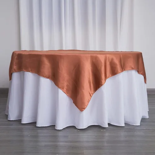 Vista 27 de Efavormart Paquete de 5 Sobremanteles Cuadrados de Satén de 60" para Decoraciones de Mesa de Bodas, Catering y Fiestas, Cubierta de Mantel Negro