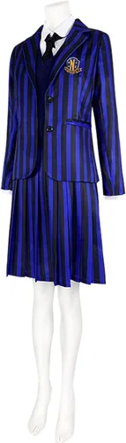 Vista 3 de Masfrida Enid Sinclair - Disfraz de colegialas Uniforme Never more Cosplay para niños para Halooween