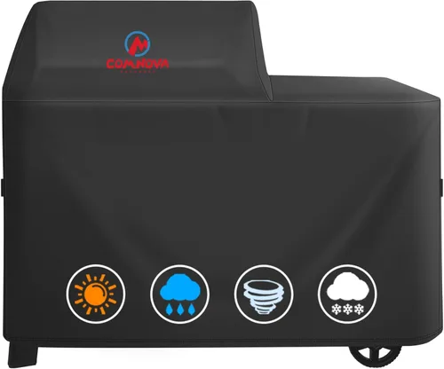 Vista 15 de Comnova - Cubierta para parrilla Traeger Tailgater Serie 20 – Cubierta para ahumador de pellets de madera 600D Traeger impermeable y resistente