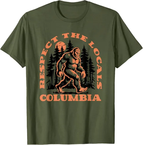 Vista 8 de Columbia Bigfoot Respect the Locals - Camiseta retro Sasquatch