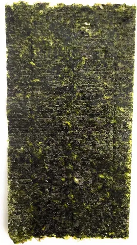 Vista 3 de Hojas de algas verdes - Paquete de 25 hojas de algas Nori de 4 x 7.5 pulgadas, para todas las algas que comen pescado, 100% natural, densas