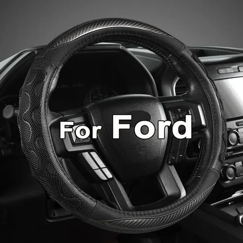 Vista 10 de GIANT PANDA Funda para volante de automóvil para Ford - F150 F250 F350 Expedition, (15.5-16 pulgadas - Negro)