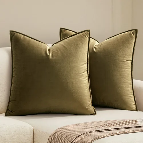 Vista 18 de MIULEE Paquete de 2 fundas de cojín decorativas de terciopelo suave, cuadradas, unicolor, para sofá, dormitorio, automóvil, 16 x 16 pulgadas