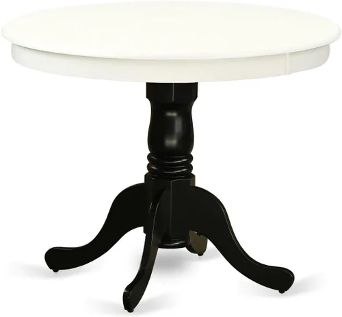 Vista 6 de East West Furniture ANT-ABK-TP Mesa de Comedor Antigua - una Mesa Redonda de Cocina con Superficie/Tablero y Base de Pedestal, 36x36 Pulgadas, Negro