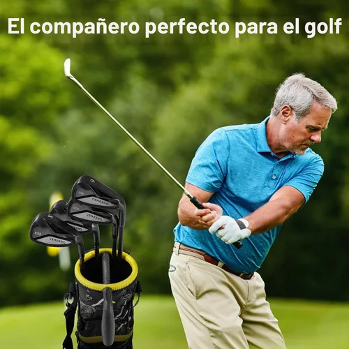 Vista 8 de Golf Stand Bag, 2 Way Dividers Golf Bag Negro