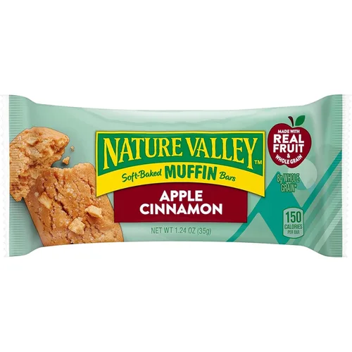 Vista 3 de Nature Valley Barras de magdalenas horneadas suaves, manzana y canela, barras de aperitivos, 5 barras, 6.2 onzas (paquete de 8)