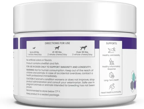 Vista 2 de Renue By Science PET NMN Longevity - Masticables para perros - NMN liposomal, trans-resveratrol, glucosamina, MSM, condroitina, masticables suaves