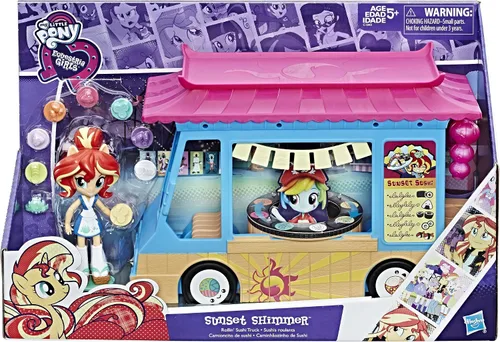 Vista 2 de My Little Pony Por ejemplo, Minis Sunset Shimmer Camión de sushi
