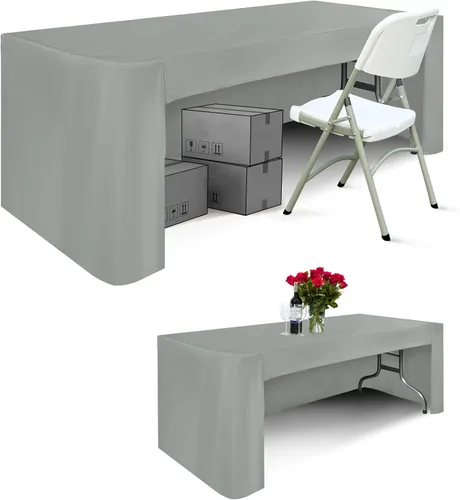 Vista 15 de ABCCANOPY Mantel rectangular de 6 pies para mesas rectangulares, de poliéster, lavable, para banquetes, bufé, fiestas, vacaciones, cenas, bodas