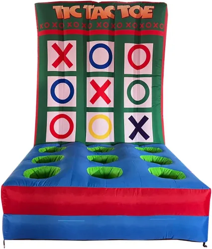 Vista 8 de Juego de Carnaval Inflable 4 en 1 Juego de Deportes Inflables Juego de Anillos de Lanzamiento de Baloncesto Multideportes para Patio