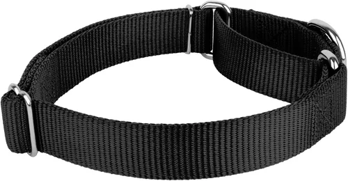 Vista 6 de Country Brook Design - Collar de perro de nailon Martingale y correa de doble asa-Negro-S