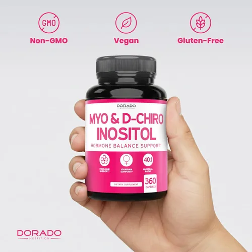 Vista 7 de Suplemento de Myo-Inositol y D-Chiro Inositol para Mujeres (360 Cápsulas, 2050mg por Porción, Relación Ideal 40:1 de Myo Inositol) Equilibrio