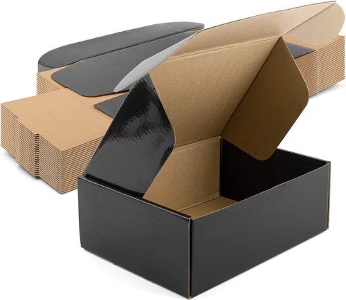 Vista 10 de Golden State Art, 6x4x2 Cajas de envío negras de 26 paquetes, caja de correo de cartón corrugado para pequeñas empresas, embalaje adhesivo
