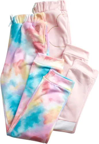 Vista 2 de Body Glove Pantalones deportivos para niña, paquete de 4 pantalones deportivos básicos de forro polar (talla 7-12)