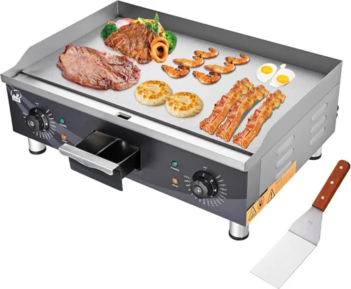 Vista 10 de WeChef 22 "Plancha comercial 3000 W Plancha eléctrica de encimera antiadherente plana de acero inoxidable ajustable restaurante parrilla control