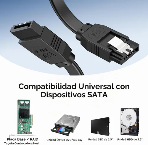 Vista 4 de Cable Matters Paquete de 3 cables rectos SATA III de 6 Gbps, negro, 18