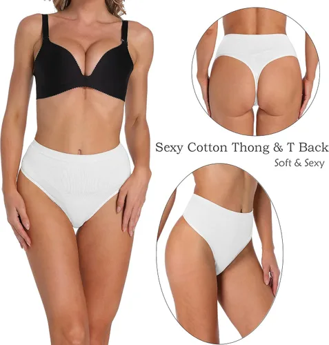 Vista 2 de Umiehary Bragas deportivas elásticas de algodón y nailon de cintura alta para mujer ropa interior transpirable talla regular y grande