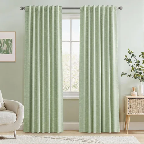 Vista 17 de Cortinas opacas de 54 pulgadas de largo para dormitorio, sala de estar, cortinas beige con aislamiento térmico, oscurecimiento de la habitación