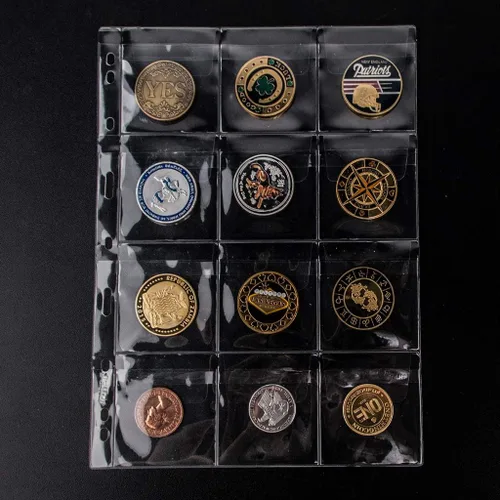 Vista 6 de 120 páginas de carpeta de monedas de bolsillo de 2.44 pulgadas, soporte 12 bolsillos (2.441 in x 2.441 in cada bolsillo)