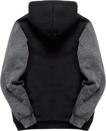 Vista 2 de SCODI - Sudaderas con capucha para hombre, sudadera de forro polar pesado, cremallera completa, forro de sherpa grueso
