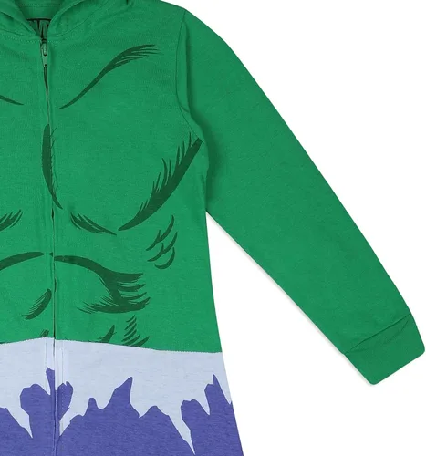 Vista 3 de Marvel Hulk, Capitán América, Iron Man o Spider-Man - Mono con cremallera y capucha para niños bebés y pequeños