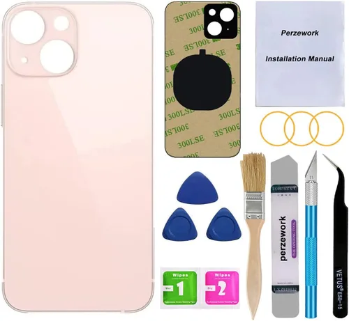 Vista 10 de Reemplazo de cristal trasero trasero OEM (negro) compatible con iPhone 13 de 6.1 pulgadas, todos los portadores con adhesivo preinstalado y kits
