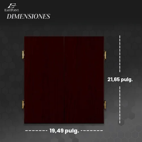 Vista 7 de EastPoint Belmont Dart Board Cabinet, 6 Steel Tip Darts, Game Room Decor Negro