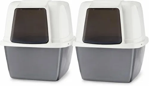 Vista 13 de Stainless Steel Litter Box 23.6", Enclosed Dual Entry XL