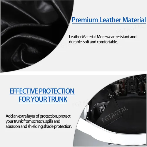 Vista 3 de Funda trasera para maletero compatible con Chevrolet Corvette C8 Stingray 2020-2026, cubierta de seguridad de cuero para maletero trasero, Negro