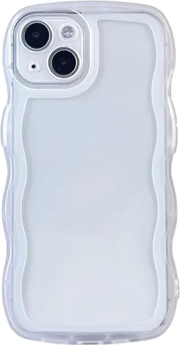 Vista 12 de Funda transparente compatible con iPhone 7 Plus/8 Plus, lindo marco ondulado de color sólido, transparente, de silicona suave, antiarañazos, a