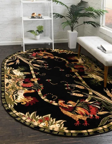 Vista 23 de Unique Loom Barnyard Collection - Alfombra de área de granja (2 pies x 3 pies 1 pulgada, rectangular, crema/negro)