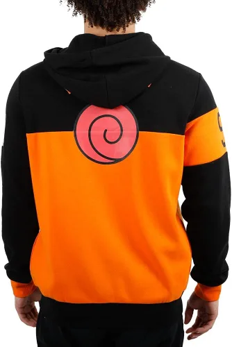 Vista 5 de Bioworld Sudadera con capucha Kanji en espiral para cosplay de Naruto