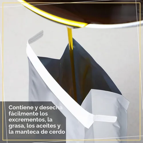 Vista 3 de Sadnyy - 50 bolsas de almacenamiento de grasa desechables para almacenamiento de tocino Hold Hot Liquids Oils for Grease Storage Container