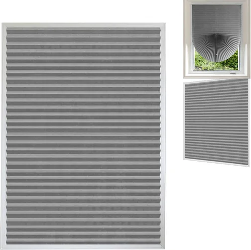 Vista 11 de Persianas de papel plisadas opacas adhesivas, impermeables y fáciles de cortar, persianas de bloqueo solar para ventanas, sin taladro, sin