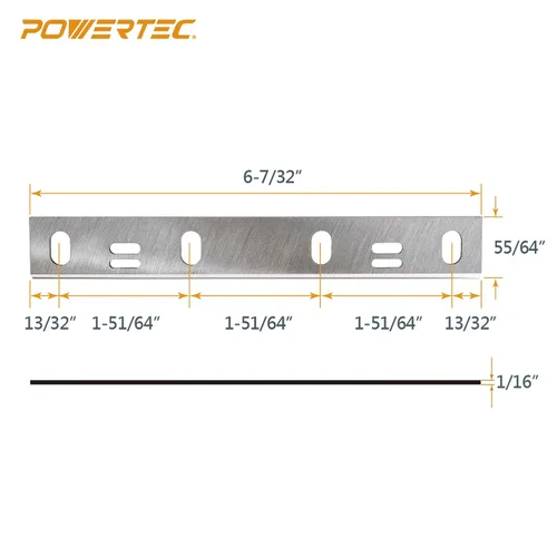 Vista 4 de POWERTEC Cuchillas de ensambladora de 6 pulgadas para performax 90237 Jointer, juego de 2 (14815V)