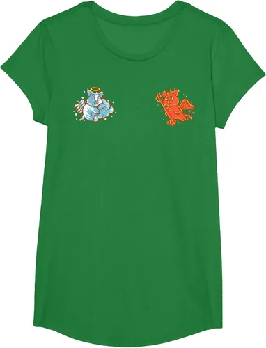 Vista 87 de Camiseta de gato ángel y diablo sentado en tu hombro Nerd Kitten, Negro