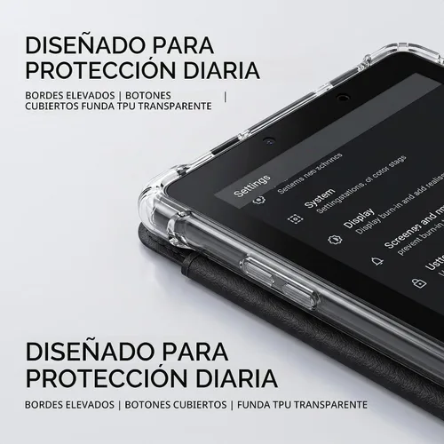 Vista 2 de Tablet de 7 pulgadas, Tablet Android con Estuche, 2GB+32GB+1TB (Expandible), Quad-Core, BT, Wi-Fi, Educativa, Música, Cámara Dual Negro