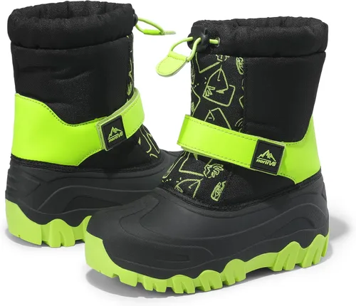 Vista 3 de NORTIV 8 Botas de nieve para niños y niñas, impermeables, para clima frío, botas clásicas para senderismo al aire libre (niños pequeñosniños grandes)