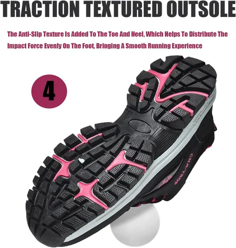 Vista 7 de Lymphvity Zapatos ortopédicos de senderismo para mujer, zapatos de senderismo para exteriores, ligeros, ligeros, con cordones, antideslizantes