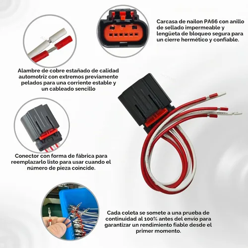 Vista 2 de Conector de sensor de flujo de aire masivo Pigtail de 6 pines, OE 3U2Z-14S411-FJAC, compatible con Ford F150 F250 F350 F550 Expedition Explorer