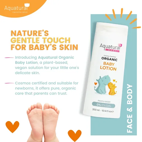 Vista 2 de Loción orgánica para bebés para recién nacidos, crema hidratante natural para rostro y cuerpo, para niños pequeños, piel delicada y seca, loción