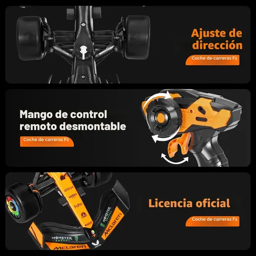Vista 2 de MIEBELY Auténtico auto de control remoto McLaren F1 con licencia 1/14 – Serie de autos RC de la colección Fórmula 1 para niños y adultos