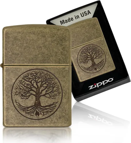 Vista 9 de Zippo Mystic Nature Design - Encendedor de bolsillo Black Ice