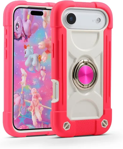 Vista 53 de MARKILL Funda compatible con iPhone Air de 6.5 pulgadas 2025 con soporte de anillo giratorio de 360 grados, protección contra caídas de grado