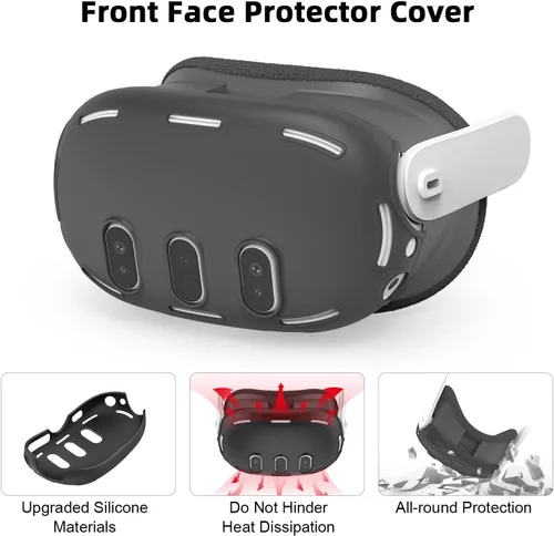 Vista 5 de AIXOTO Silicone Accessories for Meta Oculus Quest 3 (Black)